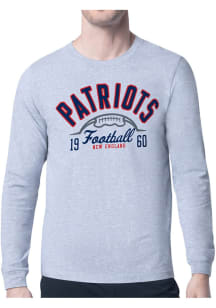 Starter New England Patriots Grey Half Ball Long Sleeve T Shirt