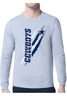 Starter Dallas Cowboys Grey Color Scratch Long Sleeve T Shirt