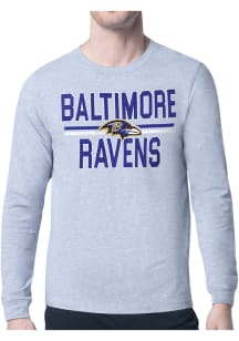 Starter Baltimore Ravens Grey Mesh Logo Long Sleeve T Shirt
