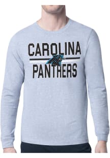 Starter Carolina Panthers Grey Mesh Logo Long Sleeve T Shirt