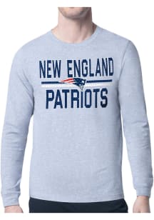 Starter New England Patriots Grey Mesh Logo Long Sleeve T Shirt