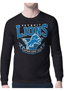 Starter Detroit Lions Black Mesh 80s Logo Long Sleeve T Shirt