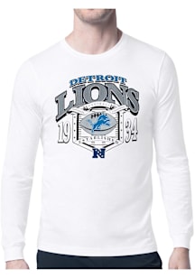 Starter Detroit Lions White 80s Logo Long Sleeve T Shirt
