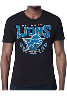 Starter Detroit Lions Black Mesh 80s Logo Short Sleeve T Shirt
