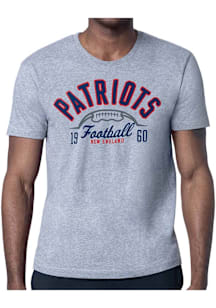 Starter New England Patriots Grey Half Ball Short Sleeve T Shirt