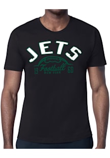 Starter New York Jets Black Half Ball Short Sleeve T Shirt