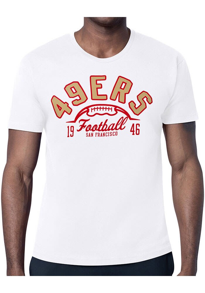 Starter San Francisco 49ers White Half Ball Short Sleeve T