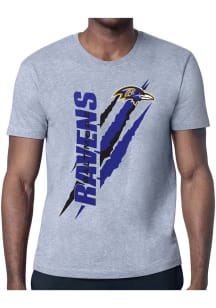 Starter Baltimore Ravens Grey Color Scratch Short Sleeve T Shirt