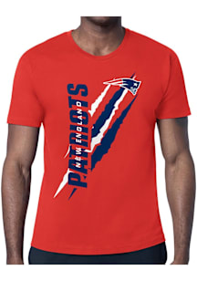 Starter New England Patriots Red Color Scratch Short Sleeve T Shirt