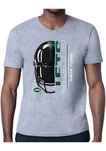 Starter New York Jets Grey Half Helmet Short Sleeve T Shirt