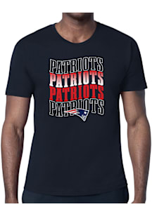 Starter New England Patriots Navy Blue Wave Short Sleeve T Shirt