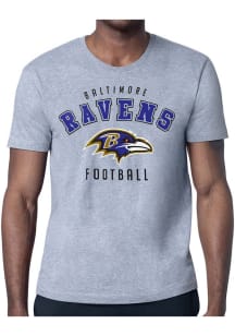 Starter Baltimore Ravens Grey Logo Short Sleeve T Shirt