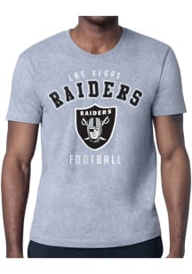 Starter Las Vegas Raiders Grey Logo Short Sleeve T Shirt