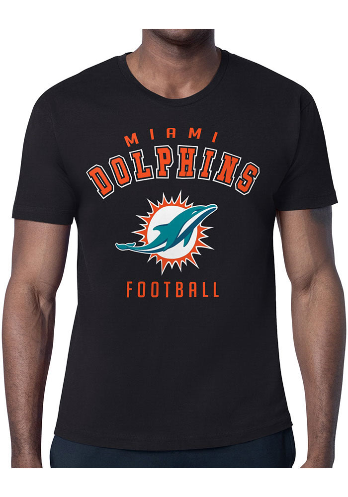 Starter Miami Dolphins BLACK Logo Short Sleeve T Shirt 43442218