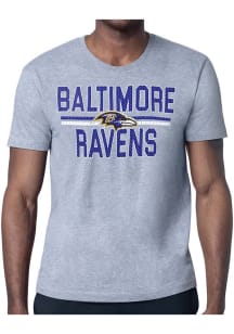 Starter Baltimore Ravens Grey Mesh Logo Short Sleeve T Shirt
