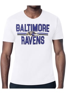 Starter Baltimore Ravens White Mesh Logo Short Sleeve T Shirt
