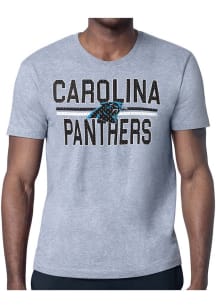 Starter Carolina Panthers Grey Mesh Logo Short Sleeve T Shirt