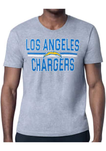 Starter Los Angeles Chargers Grey Mesh Logo Short Sleeve T Shirt