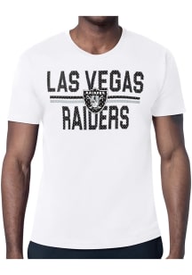 Starter Las Vegas Raiders White Mesh Logo Short Sleeve T Shirt