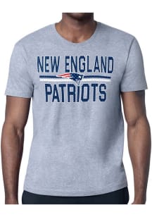 Starter New England Patriots Grey Mesh Logo Short Sleeve T Shirt