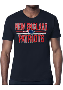 Starter New England Patriots Navy Blue Mesh Logo Short Sleeve T Shirt