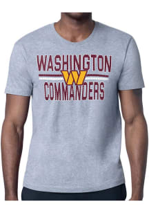 Starter Washington Commanders Grey Mesh Logo Short Sleeve T Shirt