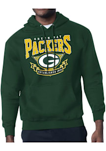 Starter Green Bay Packers Mens Green Mesh 80s Logo Long Sleeve Hoodie