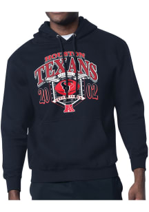 Starter Houston Texans Mens Navy Blue 80s Logo Long Sleeve Hoodie