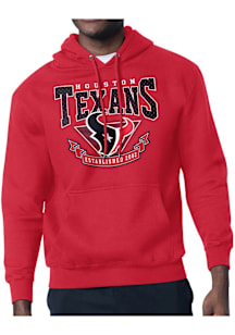 Starter Houston Texans Mens Red Mesh 80s Logo Long Sleeve Hoodie