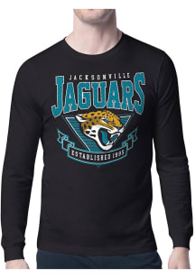 Starter Jacksonville Jaguars Black Mesh 80s Logo Long Sleeve T Shirt