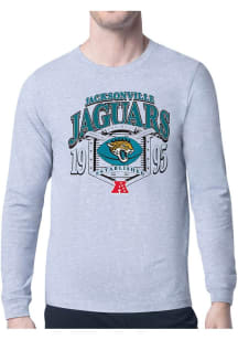 Starter Jacksonville Jaguars Grey 80s Logo Long Sleeve T Shirt