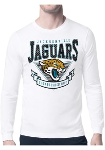 Starter Jacksonville Jaguars White Mesh 80s Logo Long Sleeve T Shirt