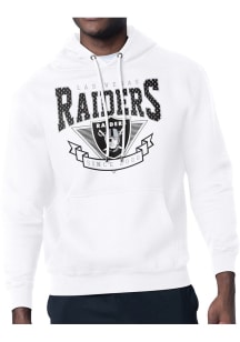 Starter Las Vegas Raiders Mens White Mesh 80s Logo Long Sleeve Hoodie