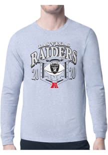 Starter Las Vegas Raiders Grey 80s Logo Long Sleeve T Shirt