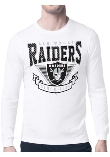 Starter Las Vegas Raiders White Mesh 80s Logo Long Sleeve T Shirt