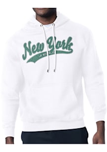 Starter New York Jets Mens White Tailsweep Long Sleeve Hoodie
