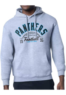 Starter Carolina Panthers Mens Grey Half Ball Long Sleeve Hoodie