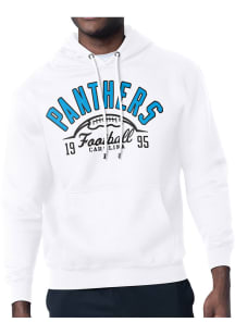 Starter Carolina Panthers Mens White Half Ball Long Sleeve Hoodie