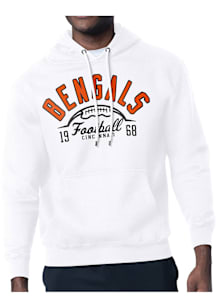 Starter Cincinnati Bengals Mens White Half Ball Long Sleeve Hoodie