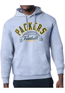 Starter Green Bay Packers Mens Grey Half Ball Long Sleeve Hoodie