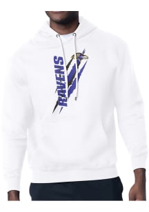 Starter Baltimore Ravens Mens White Color Scratch Long Sleeve Hoodie