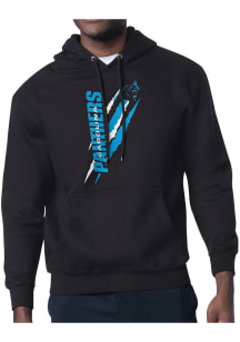 Starter Carolina Panthers Mens Black Color Scratch Long Sleeve Hoodie