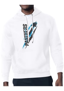 Starter Carolina Panthers Mens White Color Scratch Long Sleeve Hoodie