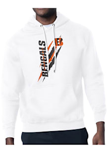 Starter Cincinnati Bengals Mens White Color Scratch Long Sleeve Hoodie