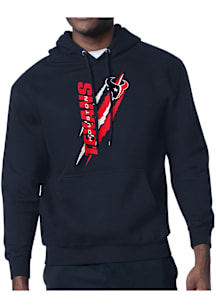 Starter Houston Texans Mens Navy Blue Color Scratch Long Sleeve Hoodie