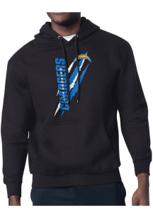 Starter Los Angeles Chargers Mens Black Color Scratch Long Sleeve Hoodie