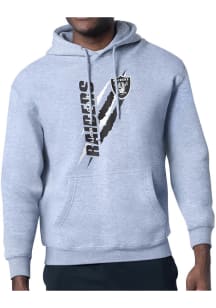 Starter Las Vegas Raiders Mens Grey Color Scratch Long Sleeve Hoodie