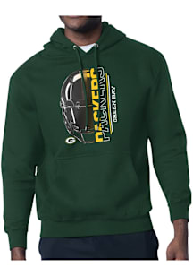 Starter Green Bay Packers Mens Green Half Helmet Long Sleeve Hoodie