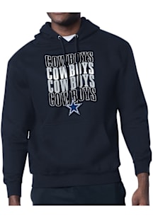 Starter Dallas Cowboys Mens Navy Blue Wave Long Sleeve Hoodie