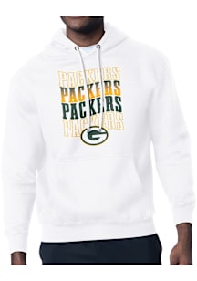 Starter Green Bay Packers Mens White Wave Long Sleeve Hoodie